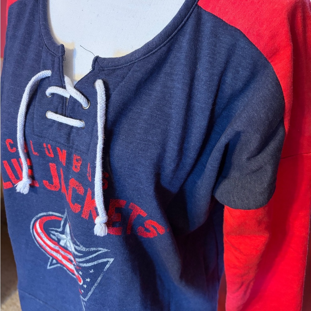Columbus Blue Jackets Lace-Up Sweatshirt - Picture 2 of 3